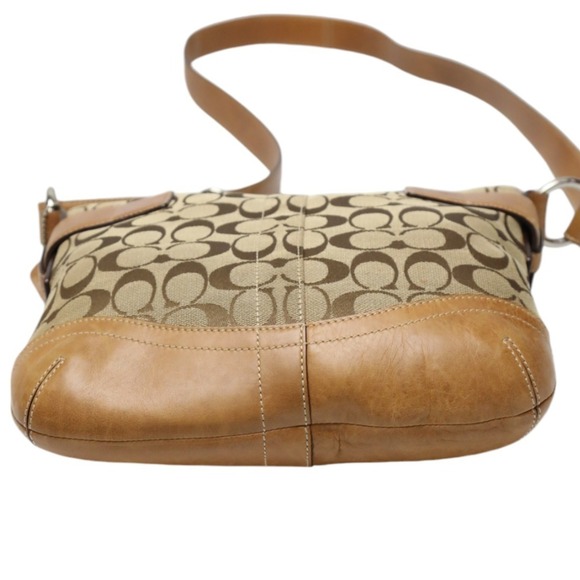 Coach 3574 Canvas and Leather Signature Shoulder Bag, Camel - Picture 5 of 16